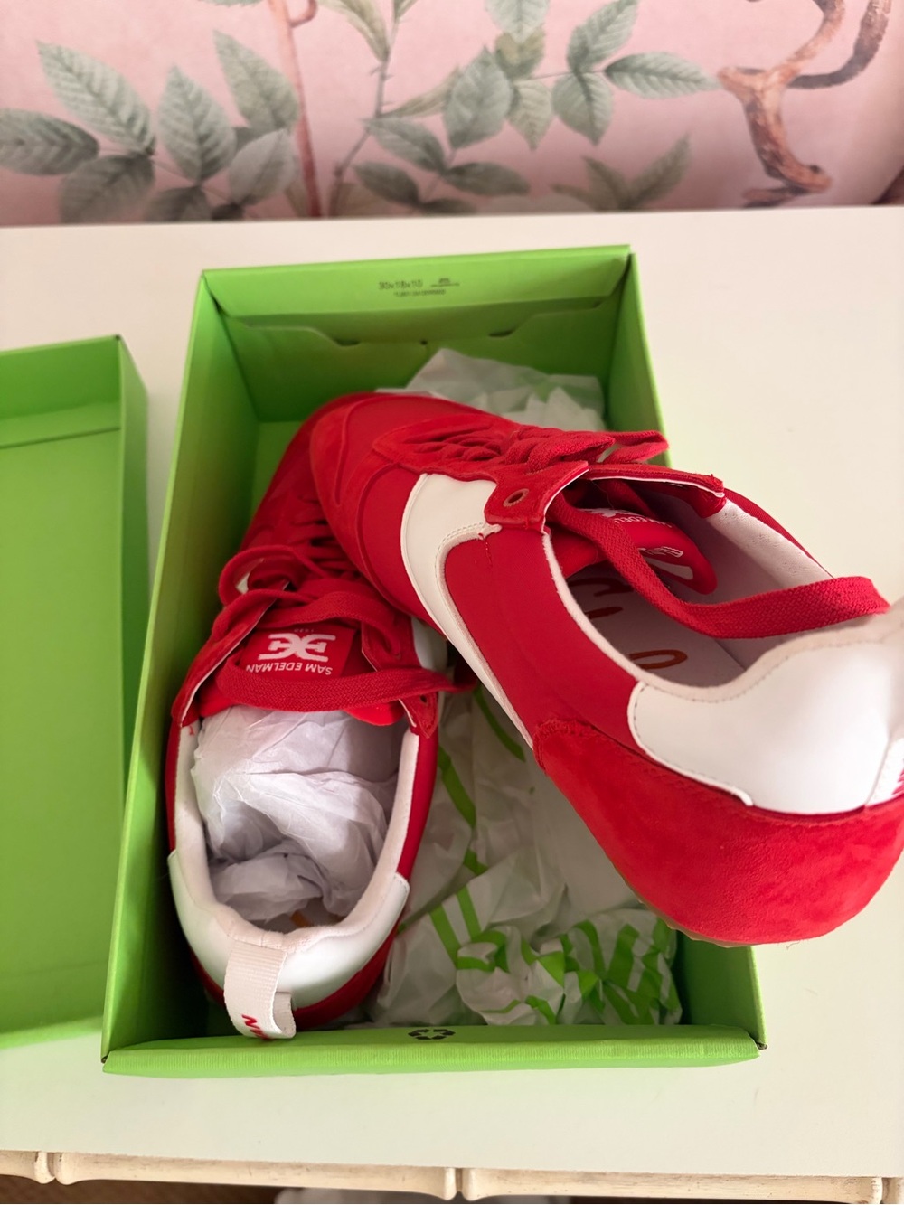 Sam Edelman Red and White Athletic Sneakers